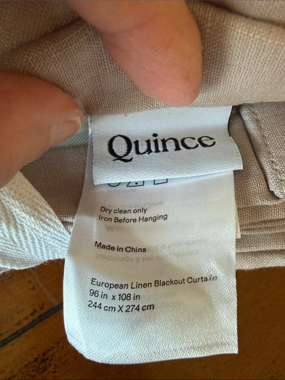 Quince European Linen Room Darkening Curtain Rose Quartz 96x108 (117)